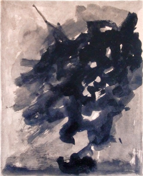 No. H20: gouache & ink on brown paper, 2014