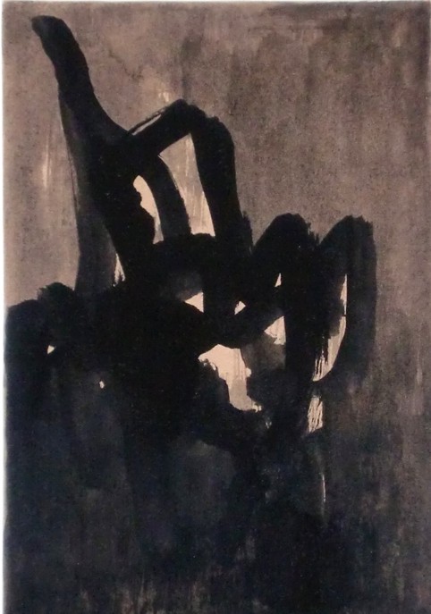 No. H23: gouache & ink on brown paper, 2014