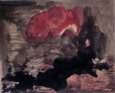 No. H25: gouache & ink on brown paper, 2014