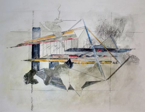 No. M07: pen-and-ink & water color, 2019