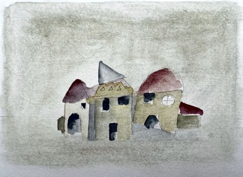 No. O08: pen-and-ink & water color, 2022