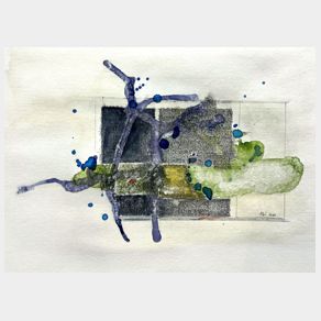 No. O04: pen-and-ink & water color, 2022