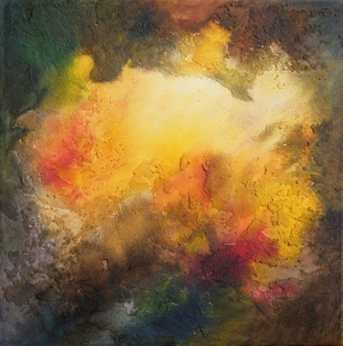 Nr. B45: Auge des Sturms, Mischtechnik (30 x 30 cm), 2009