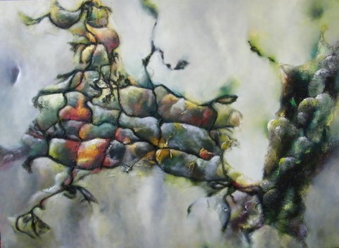 Nr. D16: Acryl-Collage auf Leinwand (80 x 110 cm), 2011