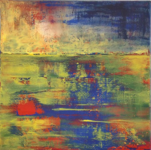 Nr. G02: Blue Lake, Acryl auf Leinwand (40 x 40 cm), 2013