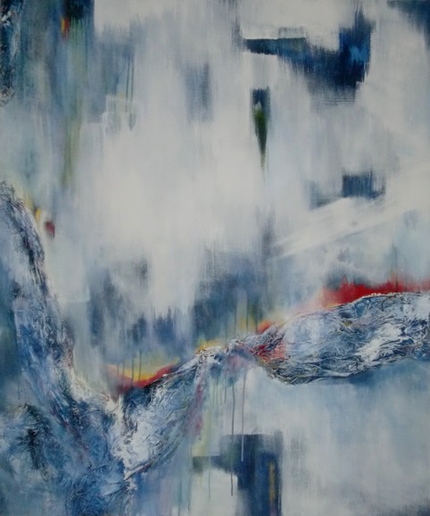 Nr. G19: Acryl-Collage auf Leinwand (100 x 120 cm), 2013