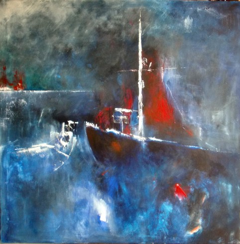 No. H04: Fog, Acryl on canvas (100 x 100 cm), 2014