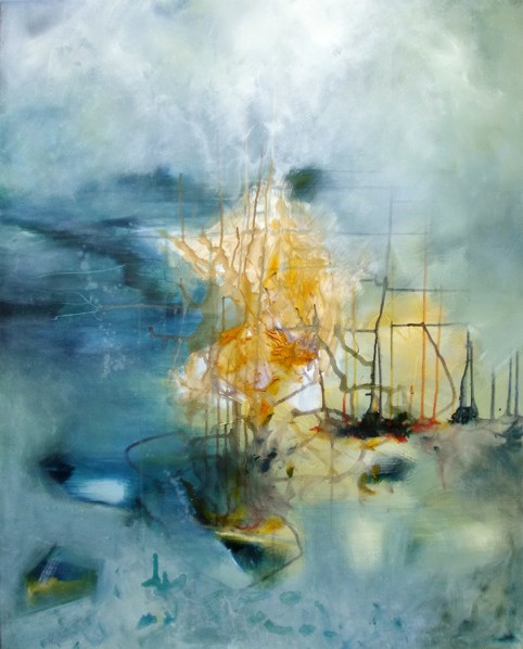 Nr. H08: Seeschlacht, Acryl auf Leinwand (80 x 100 cm), 2014