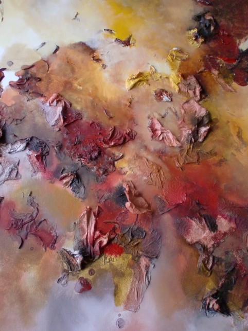 No. I01: Autumn, Acrylic collage on canvas (50 x 70 cm), 2015