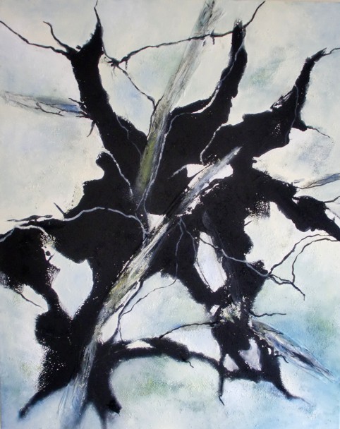 Nr. I21: Acryl-Collage auf Leinwand (80 x 100 cm), 2015