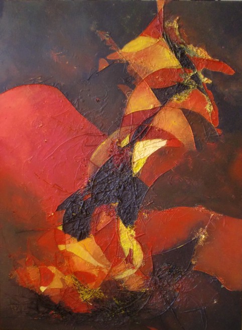 Nr. K11: Karneval in Venedig, Acryl-Collage auf Leinwand (60 x 80 cm), 2017