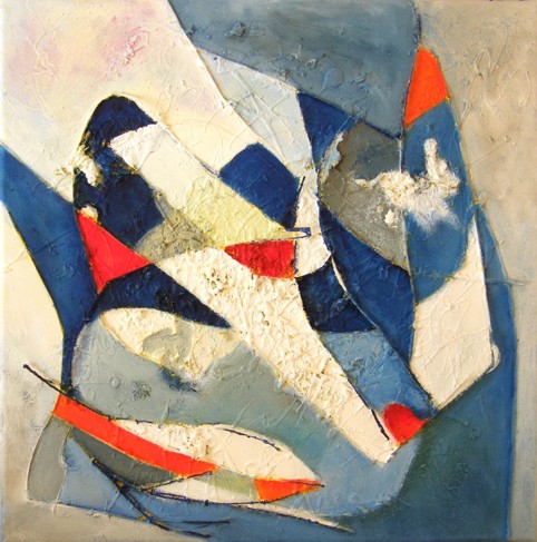 Nr. L01: Acryl-Collage auf Leinwand (40 x 40 cm), 2018