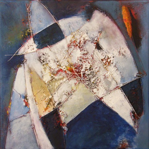 Nr. L02: Acryl-Collage auf Leinwand (40 x 40 cm), 2018