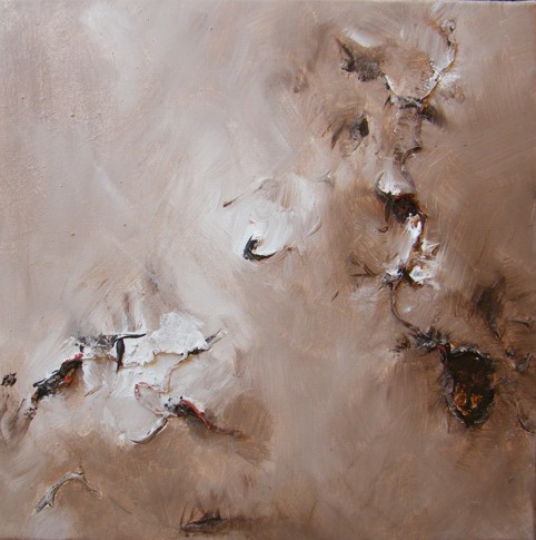 No. L05: Acrylic collage on canvas (40 x 40 cm), 2018