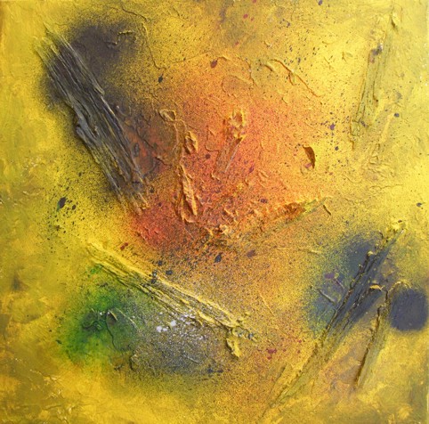 No. L06: Acrylic collage on canvas (40 x 40 cm), 2018