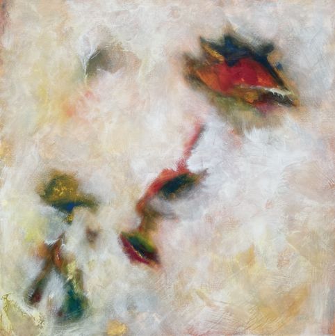 No. N04: Flowers in Mist, Acryl on canvas (100 x 100 cm), 2021