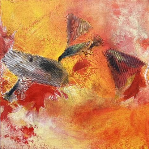 Nr. O10: Acryl-Collage auf Leinwand (40 x 40 cm), 2022