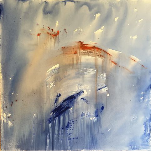 No. P04: Castle in the Air, Acryl on canvas (100 x 100 cm), 2023