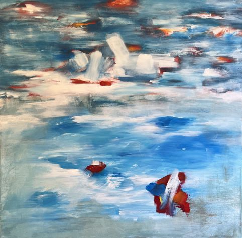 No. P07: Ice Sea, Gouache (100 x 100 cm), 2023