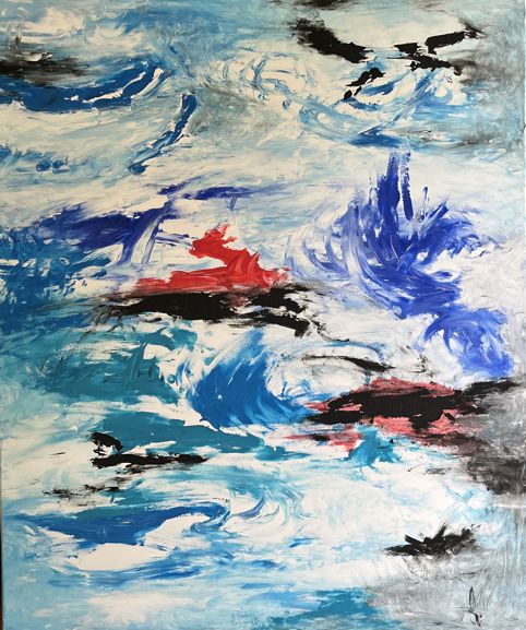 No. Q01: Wild Elements 2, Gouache (100 x 120 cm), 2024