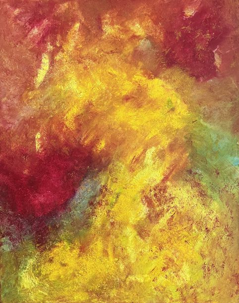 No. R01: Conflagration, Acryl on canvas (80 x 100 cm), 2025