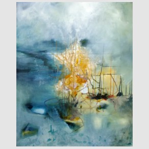 Nr. H08: Seeschlacht, Acryl auf Leinwand (80 x 100 cm), 2014