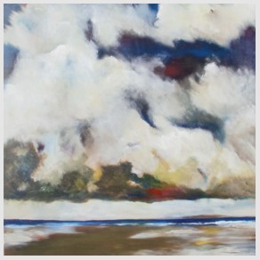 No. I31: Clouds & Mud-Flats, Acryl on canvas (100 x 100 cm), 2015