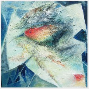 Nr. L04: fr Elfriede, Acryl-Collage auf Leinwand (40 x 40 cm), 2018