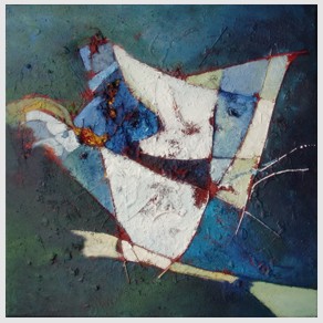 Nr. L20: Acryl-Collage auf Leinwand (40 x 40 cm), 2018