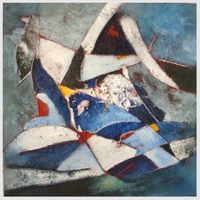 Nr. L22: Acryl-Collage auf Leinwand (40 x 40 cm), 2018