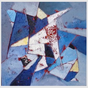 Nr. L23: Acryl-Collage auf Leinwand (40 x 40 cm), 2018