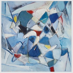 Nr. L24: Acryl-Collage auf Leinwand (40 x 40 cm), 2018